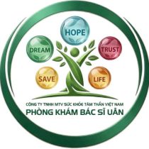 Logo thương hiệu và thông tin liên hệ chính thức của phòng khám tâm thần ThS.BS Đinh Hữu Uân.